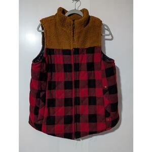 Maurice's Women's Size XL Buffalo Plaid Sherpa Block Vest